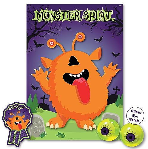 Halloween Party Game – MONSTER SPLAT | Unlimited Players | Winner Prize and XL Poster Included for Halloween Party, Halloween Decoration, Halloween Party Supplies, Halloween Games
