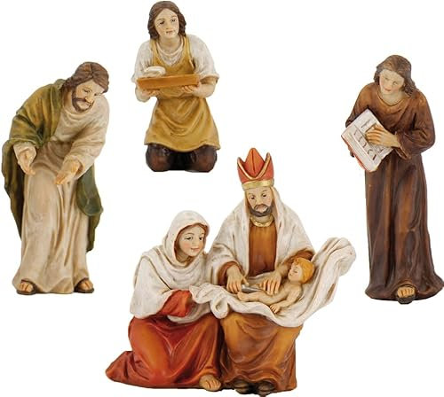 FADEDA 4X Passionsfiguren: Beschneidung Jesu/Höhe:9 cm/handbemalt/detailgetreue Krippen Figuren - Weihnachten Tisch Dekoration Krippe Zubehör