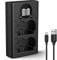 K&F Concept NP-W235 Batterie Chargeur avec Double Emplacement et écran LCD, Chargeur Micro USB et Type-C pour Fujifilm X-T5, X-T4, GFX 100S, X-H2S, GFX 50S II, VG-XT4
