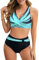 UMIPUBO Costume da Bagno Donna A Vita Alta Due Pezzi Bikini Set Push Up Costumi da Mare Bikini Top Imbottito Reggiseno Abiti da Spiaggia Regolabile Beachwear Swimwear (Blu, XL)