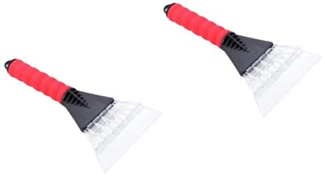 YARNOW 2St car Ice Scraper eiskratzer für Auto Motor eiskratzer Auto Schneeschaber mit Gummihandschuh Auto Windschutzscheibe Schneeentferner Heizung Schneeschaufel Schneepflug rot