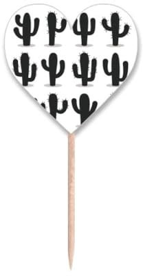 Zahnstocher mit Kaktusmuster, Sukkulenten, Flaggen, Herz-Etikett, Cupcake-Picks
