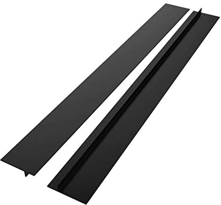 Lot de 2 housses de cuisinière en silicone résistantes à la chaleur pour combler les espaces entre la cuisinière et le comptoir, noir 63,5 cm et 53,3 cm