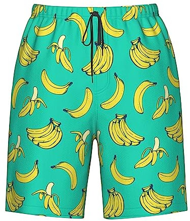 PAQGSREM Herren-Badehose, schnell trocknend, Board-Shorts, lustige Strand-Shorts, Bademode, Badeanzüge, banane, L/XL