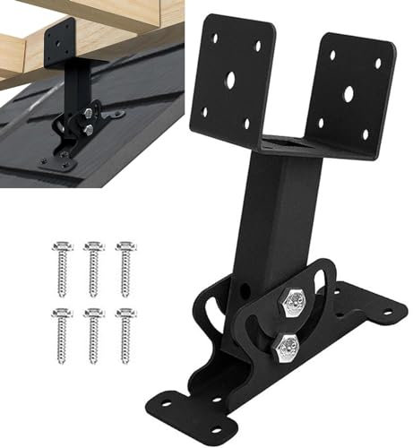 Kit de support de toit réglable, kit de supports de pergola – Kit de montage en métal avec vis, rehausseur de toit de selle pour terrasse, pergola, auvent en bois