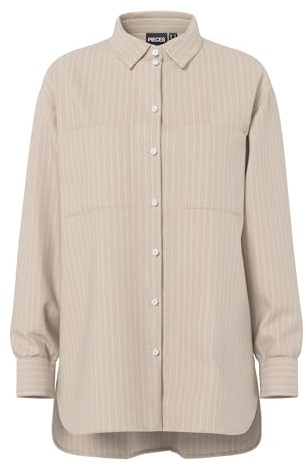PIECES Damen Pcmelia Ls Loose Shirt Noos Pcmelia Ls Oversize Shirt Noos (1er Pack)