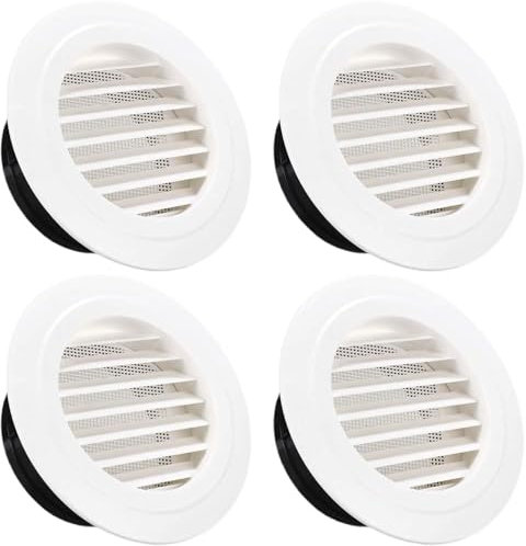Rejilla de ventilación redonda, rejilla de ventilación exterior, rejilla de ventilación regulable, para baño, cocina, oficina