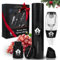 Ensemble tire-bouchon électrique de qualité supérieure 5 en 1 avec décapsuleur électrique rechargeable par USB, aérateur, bouchon de bouteille et coffret cadeau – Ensemble d'accessoires de vin –