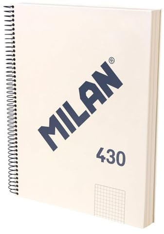 MILAN® Cuaderno A4 con tapa dura, papel cuadriculado (5 x 5 mm), 120 hojas de 95 gr/m², colección goma MILAN 430, beige