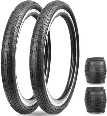 Neumáticos de Bicicleta MEGHNA 20/24/26 Pulgadas - Par de neumáticos BMX 20/24/26 x 1,75 Pulgadas, Abrigo de para Bicicleta BMX para niños, Bicicleta MTB (20x1.75-2)
