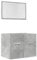 vidaXL Bathroom Furniture Set - 2 Piece Cabinet & Wall-Mounted Mirror - Concrete Grey Engineered Wood