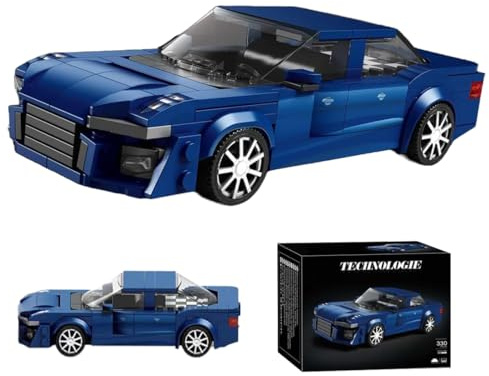 LIKLIKLINK Technik Speed Champions Rennwagen Bausteine, 387 Klemmbausteine MOC Auto Supersportwagen Modellbausatz Technik Rennauto Konstruktionsspielzeug Kompatibel mit Großen Marken