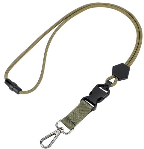 Segus Schlüsselbänder, 1 Stück Schlüsselband Grün, Schlüsselband Sicherheitsverschluss, Rundes Lanyards mit Abnehmbarer Schnalle, für Sportpfeifen, Brieftasche