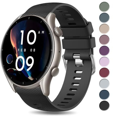 Vancle Cinturino per Amazfit GTR 3 /GTR 2e /Amazfit Stratos 3 /Stratos 2 /Stratos, 22mm Cinturini in Silicone Sportivo per Amazfit GTR 3 Pro/GTR 4 /GTR 47mm