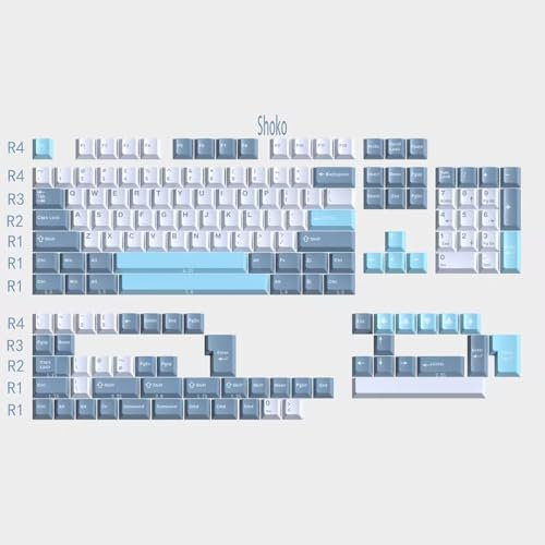 163 Keys Shoko Keycaps Cherry Doubleshot Keycaps Set Fit for ISO ANSI 95% 75% 65% 60% Mechanical Keyboard Cherry Mx Gateron Switches