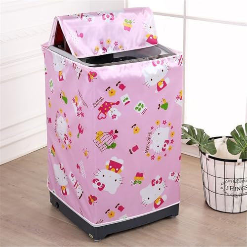 BAMFY Cubierta Lavadora Impermeable Impresión Decorar El Hogar Portátil Con Cremallera Fundas Para Lavadora Y Secadora Para Carga Superior Protector Cubierta Superior(Top opening lid 5-7kg,D)