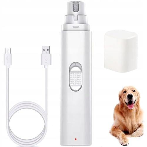 Electric Nail File for Dogs & Cats - 3-in-1 Pet Claw Grinder with USB Charge, 8000RPM, Quiet & Safe