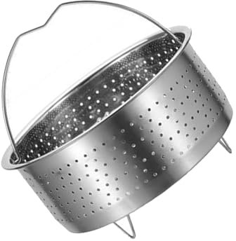 Stainless Steel Steamers Drain Basket Steaming Rack Stand with Handle Steaming Tray for Rice Eggs Vegatable and Meat