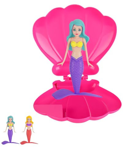 Mermaid Pool Diving Toys - Little Mermaids Pool Toy Shell, Swimming Pool Accessories with One Pink Shell and Two Mermaids, Princess Floating Shells Gift, Diving Toys for Kids
