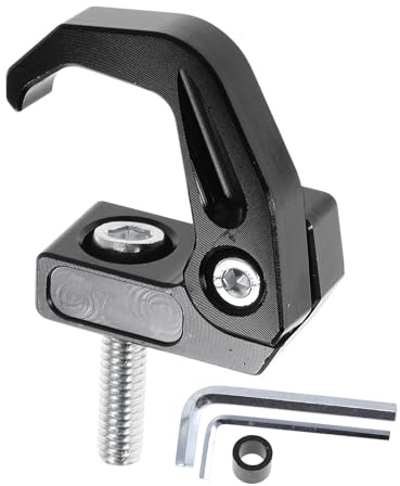 HOPESPANNER Adjustable Motorcycle Hanging Hook Square W/Slot Motorcycle Helmet Luggage Bag Holder Hanger for Scooters Bicycles Black Black 42mm Length