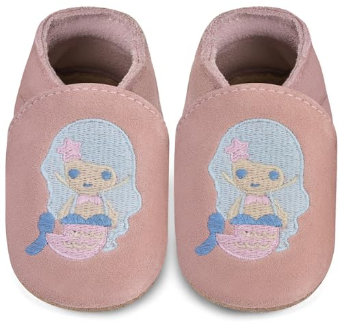 IceUnicorn Baby Lauflernschuhe Krabbelschuhe Baby Mädchen Jungen Lederpuschen Weicher Leder Wildledersohlen Lederschuhe Babys(Pfirsichrosa MRY, 0-6 Monate)