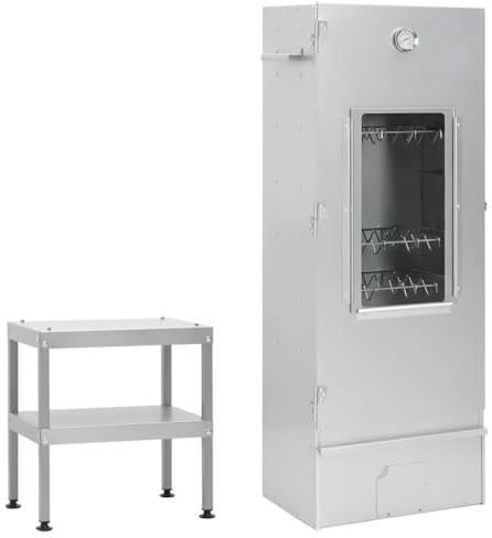 Générique Fumoir à Four à Barbecue avec Table Acier galvanisé,Maison & Jardin,Arts de la Table & Arts culinaires,Électroménager de Cuisine,Barbecues,Argent,22.84 KG,3187615