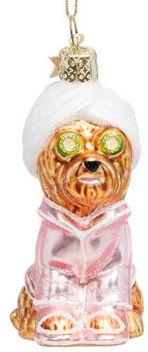 SIKORA Self-Care Hund besondere Weihnachtskugel Glas Christbaumschmuck Deko Figur Weihnachten Anhänger Ornament - Trend Line - BS036