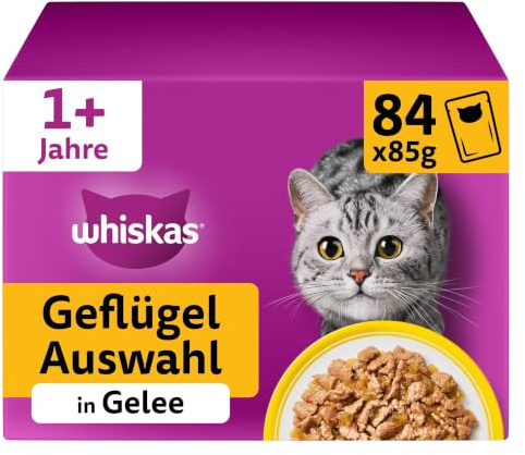 WHISKAS Adult Wet Cat Food in Jelly 84x85g Poultry Feasts