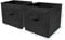 Set of 2 Large Foldable Square Storage Cubes, Fabric Organiser Canvas Cube Boxes Collapsible for Home, Bedroom, Nursery Office, Playroom Toys, 28 x 28 x 28 cm (Black)