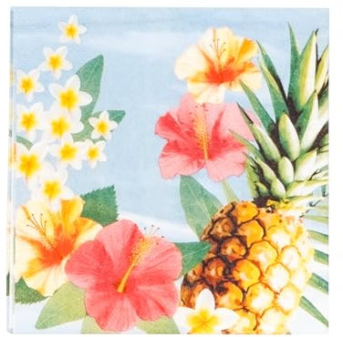 Boland 52486 - Servietten Paradise, 12 Stück, 33 x 33 cm, Motiv-Servietten, Aloha-Look, Mundtuch, Papierservietten, Party, Geburtstag