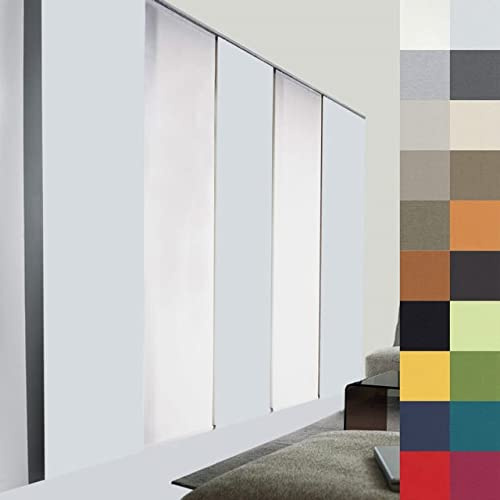 Sun World Schiebegardine nach Maß, Verdunkelungsgardine, Maßanfertigung, Schiebevorhang zur Verdunkelung, Flächenvorhang, Raumteiler, Blickdicht (260cm Höhe x 80cm Breite/Light Grey)