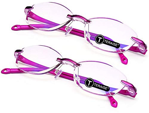 TERAISE 2 STÜCKE Anti Blau Licht Computer Brille Leser Qualität Mode Frauen Lesebrille(3.0X)