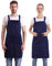 BIGHAS H-Stil Schürze mit Tasche für Damen und Herren, verstellbar, große Größe, bequem, Küche, Zuhause, Kochen, 12 Farben (Navy)