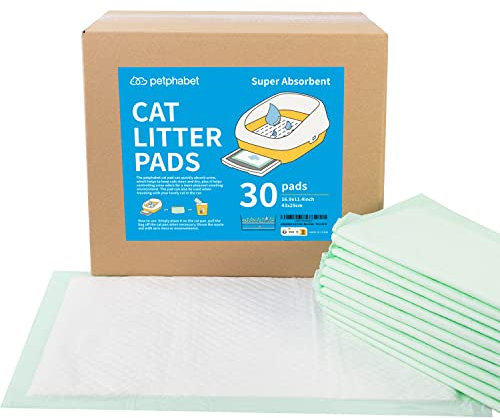 petphabet Katzenstreu-Pads, Katzentoiletten-Pads, Trainingsunterlagen für Katzen 42,9 x 29 cm, 30 Stück
