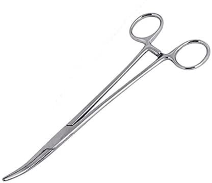 WUWYOUWL Hemostat Forceps, Stainless Steel Dog Cat Pet Scissors Ear Hair Clamp Fishing Scissors Tools (16cm Bent)