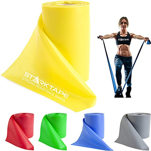 Starktape Resistance Bands Widerstandsbänder Latexfrei – Von 2,5 Meter bis 46 Meter Länge Professional Fitnessbänder für Home-Training, Physiotherapie, Pilates, Krafttraining und Rehabilitation