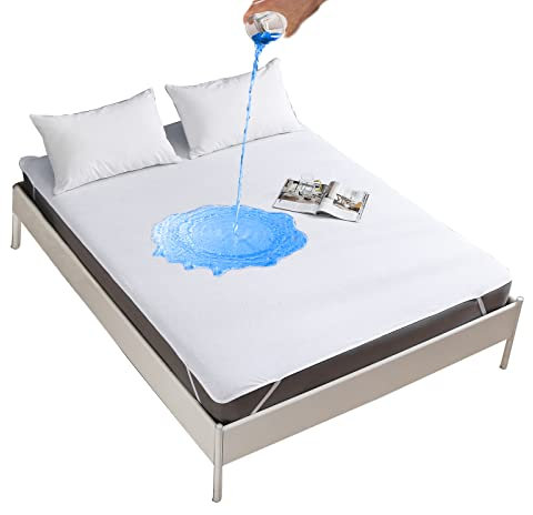 Aimtton Wasserdichter Matratzenschoner 120x200cm Baumwolle wasserdichte Matratzenauflage Inkontinenzunterlage waschbar Nässeschutz atmungsaktiv (Oeko-TEX® Standard 100)
