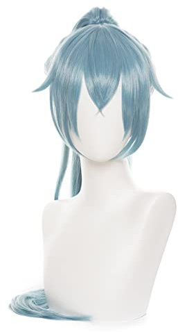 Für Cosplay-Perücke langes blaues Haar Anime-Perücke für Halloween, Party, Karneval, Nachtleben, Konzerte, Hochzeiten