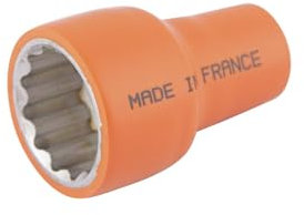 Douille 12 pans isolée 22mm 3/8'' 1000V VDE IEC 60900 CrV - OE 0245 - CLAS Equipements