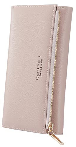 LZSXDWXY Womens Wallet ,Leather Wallets ,Large Capacity ,Cash Cluth Purses ,with Zipper Pocket