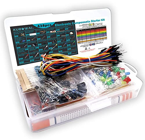 KUBOWAI Electronic Components Fun Starter Kit 1 Set, avec Planche à Pain, Buzzer, Module d'alimentation, Fil de Connexion, Potentiomètre de Précision, NVIDIA, Windows