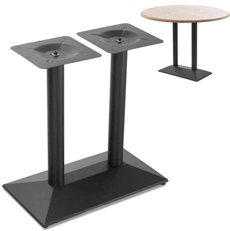SanBouSi 72 cm - Double pied de table - Structure noire - Pied rectangulaire en acier revêtu par pulvérisation - Support de table de bistrot