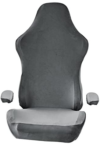 Colcolo Gaming Chair Covers - Velvet Polyester Stretchable Slipcovers for Computer Chair, Dark Gray