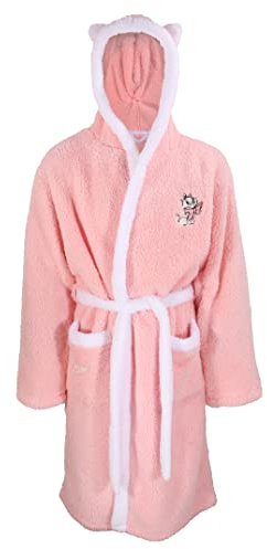 Disney Aristocats Marie - Bata de forro polar supersuave con capucha, rosa, S-M