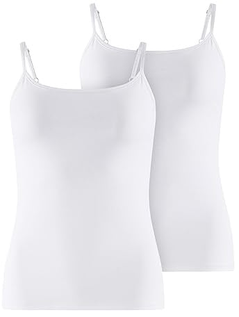 FALKE Damen Daily Comfort 2-Pack Unterwäsche bequemes Unterhemd hautfreundlich ärmellos mit Rundhals Ausschnitt im Multipack schnelltrocknende atmungsaktive nachhaltige Baumwolle 2 Stück