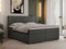 MKS MEBLE Boxspringbett 200x200 Mit Bettkästen, Matratze und Topper, Polsterbett Mit Bettkasten - PERA - Dunkelgrau Kunstleder - H3