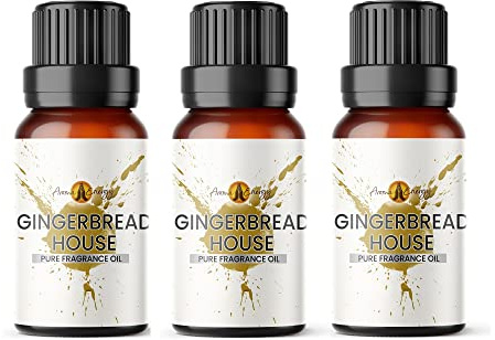 Aroma Energy Gingerbread House Fragrance Oil for Diffusers, 3x10ml | For candle making, perfume oil, wax melts, soap, christmas bath bombs, potpourri & slime, concentrated scent, Vegan, UK made