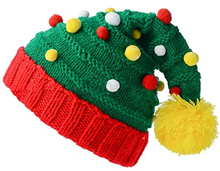BIISDOST Pinguin Mütze Kinder Damen Mütze Mit Ohrenschutz Weihnachtszubehör Pailletten-Sankt-Weihnachtsmütze Gestrickte Weihnachtsmütze Babyhut Fellmütze (Green, One Size)