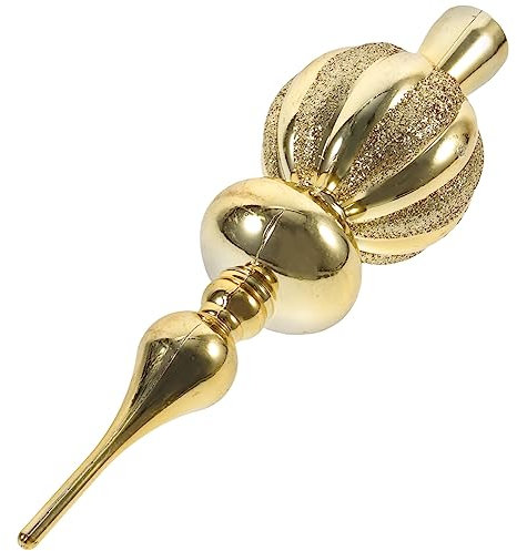 Amosfun Vintage Baumspitze Weihnachtsbaumspitze Hut Baumwipfelschmuck Baumkronenkugel-Ornament Christbaumspitze Aus Kunststoff Glitzer-baumspitze 3D Kugelförmig Plastik Kopf Den Ball