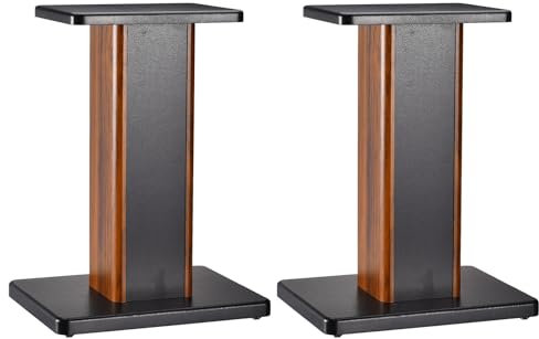Sourcing Map Wood Speaker Stands, 2 Pack 15.7 Inch (40cm) Universal Hollowed Stands Enhanced Audio Listening for Home Theaters Cinema